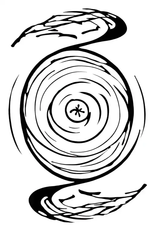 Abstract Galaxy Like Spiral With A Symbole For Pleasant And A Symbole Fot The Radiant One