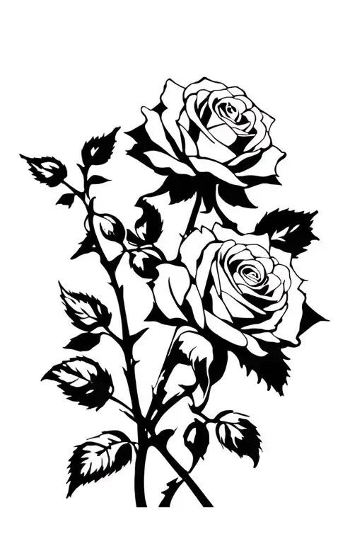 Black And White Stencil Of Rioter Throwing Roses