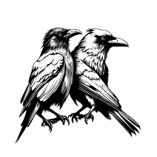 Huginn And Muninn Ravens