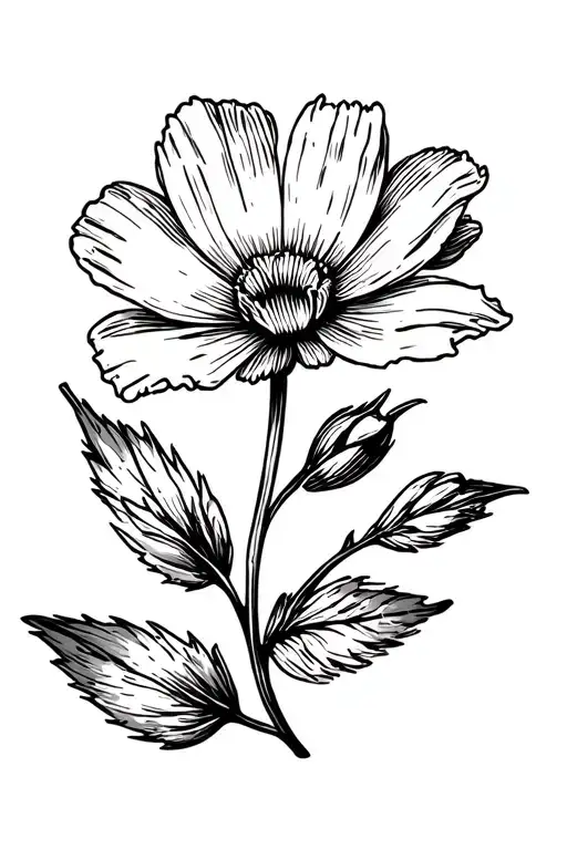 Stamp Buttercup Flower Blooming
