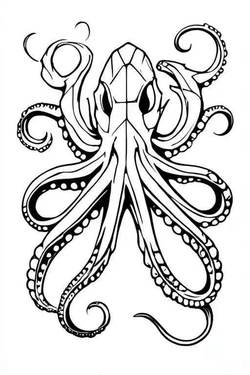 Stylized Kraken Geometric Shapes