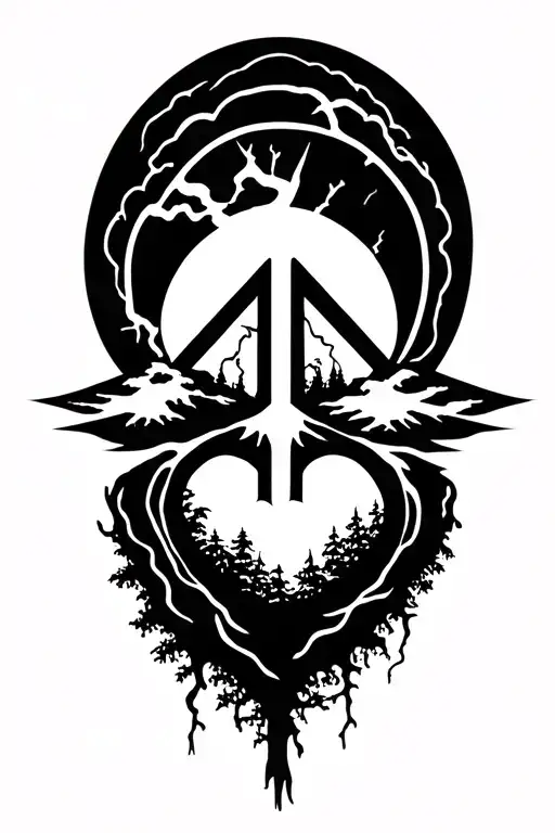 Peace And Lightining Storm And Time And Nature