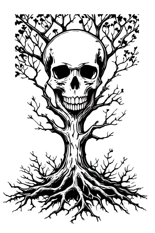Skull And Tree Growing