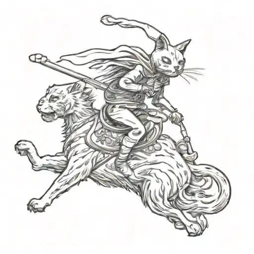Death Riding A Cat