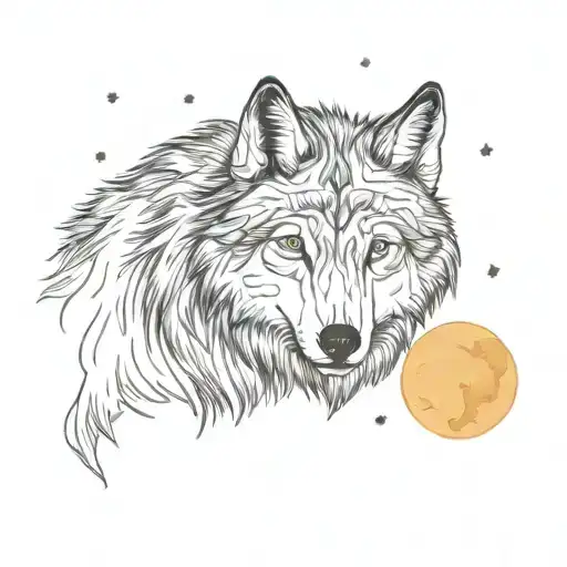 Wolf And Moon