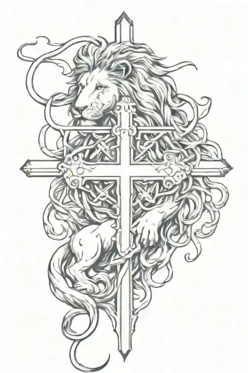 Lion And Cross Intertwined