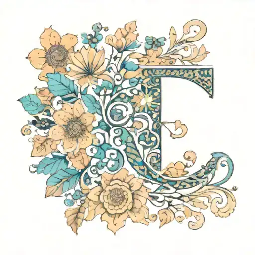 Boho Inspired Floral Design With Intricate Patterns And Letters