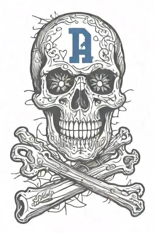 Los Angeles Dodgers Skull