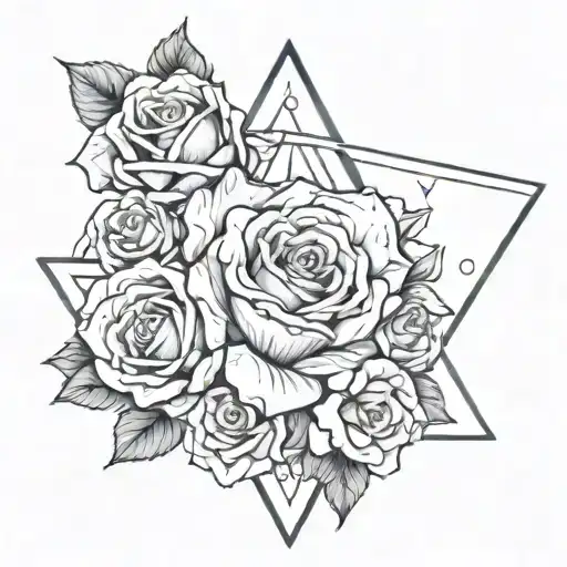 Aquarius Cancer Taurus Zodiac Signs With A Rose And Triangle Tatoo