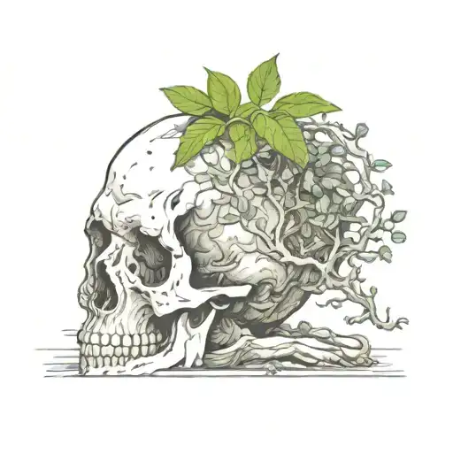Bonsai Growing Out Of Skull