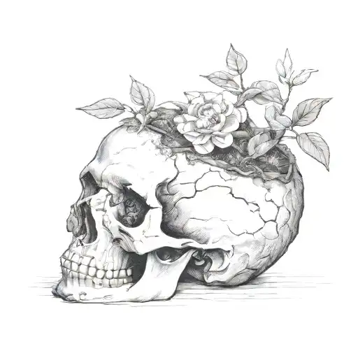 Bonsai Growing Out Of Skull