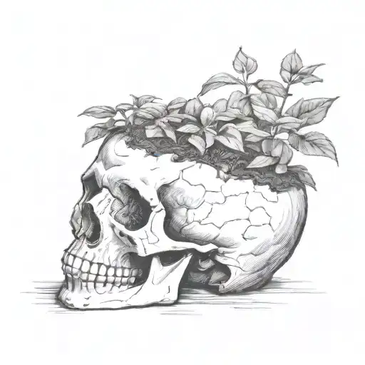 Bonsai Growing Out Of Skull