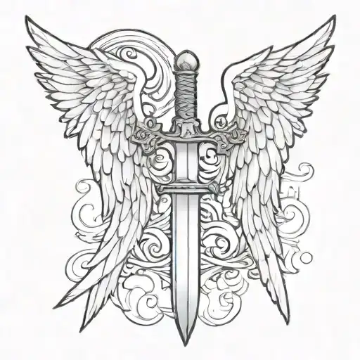 Angel Wings And Sword