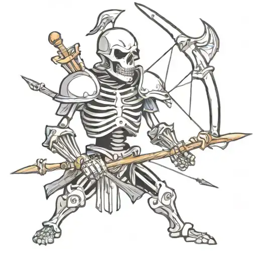 Skeleton Knight Arrows Sticking