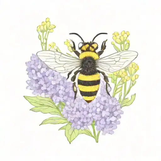 Stylistic Modern Queen Bee And Lavender