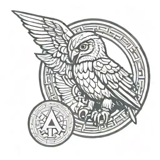Assassin Creed Logo With Athena Owl Surrounded Logo Style And Athen Owl Coin