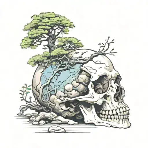 Bonsai Growing Out Of Skull