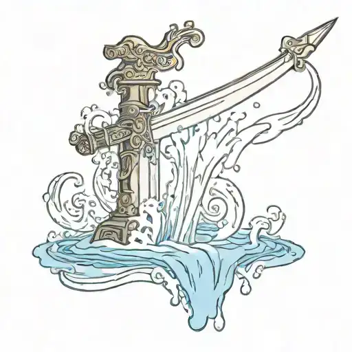 Sword And Water Flowing