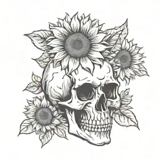 Sunflower Skull