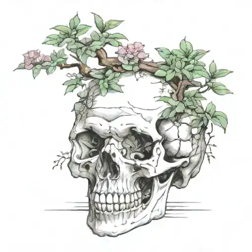 Bonsai Growing On Skull