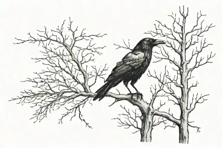 Crow With Trees