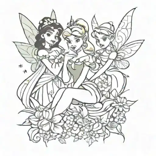 Tinkerbell Pocahontas Snow White And Sleeping Beauty Disney