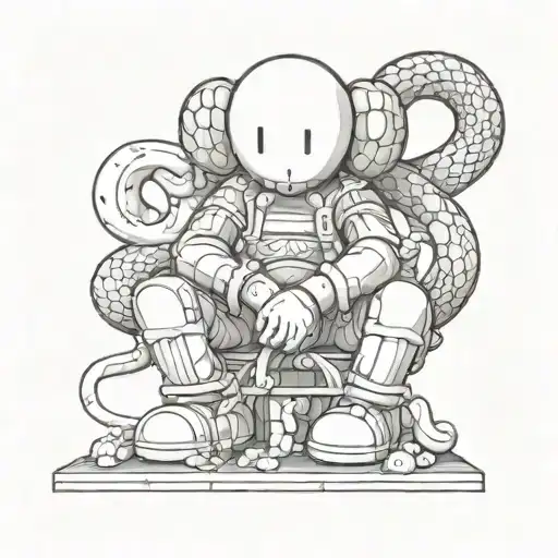 Kaws Statue With A Snake