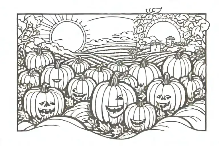 Sun And Pumpkin Patch