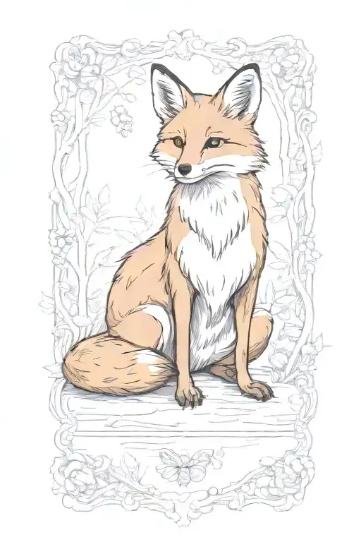 Storybook Illustration Of A Fox Honeybee