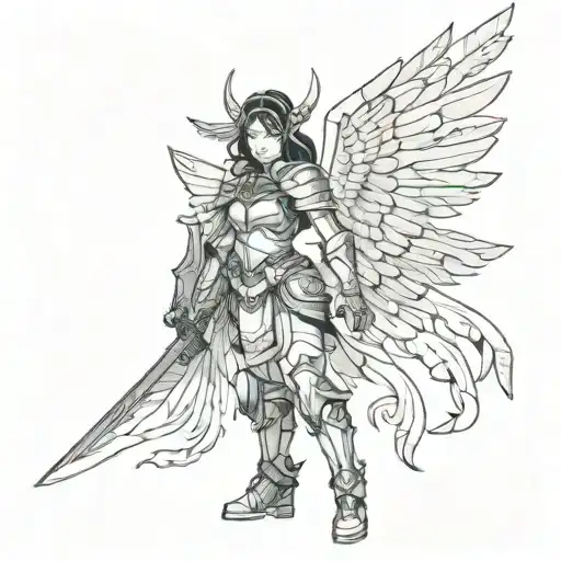 Female Warrior With Wings
