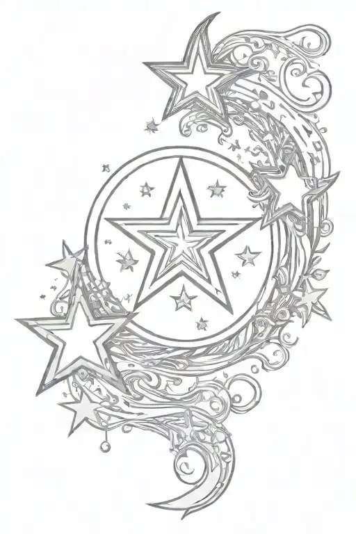 Name With Star And Moon Surrounded