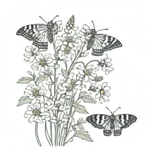Wildflowers And Moth
