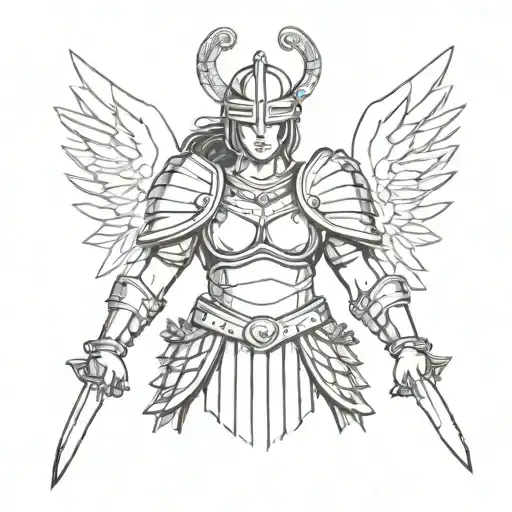Female Gladiator With Wings