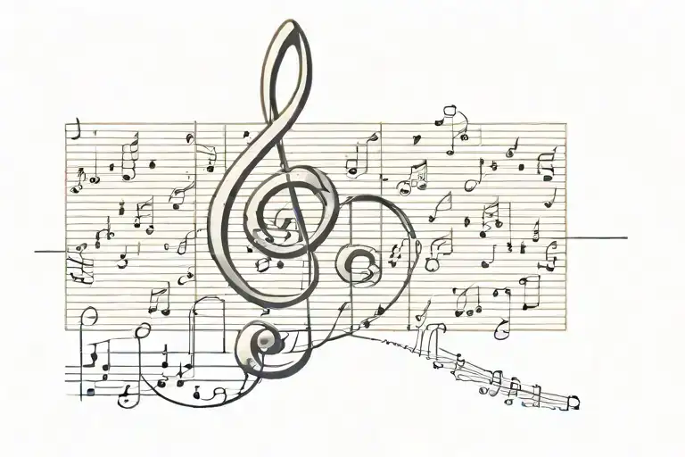Treble Clef With 93 Million Miles Sheet Music Notes
