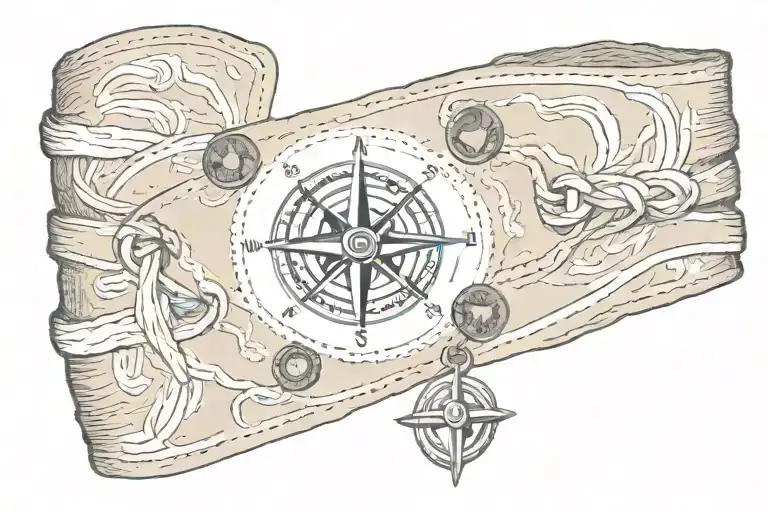 Armband With Compass In The Middle