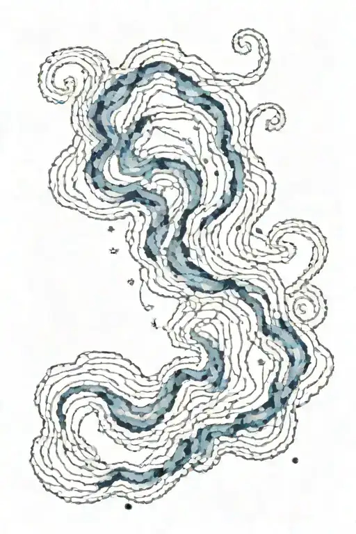 A Galaxy Made Of Crochet Yarn With Waterfalls Flowing Through It