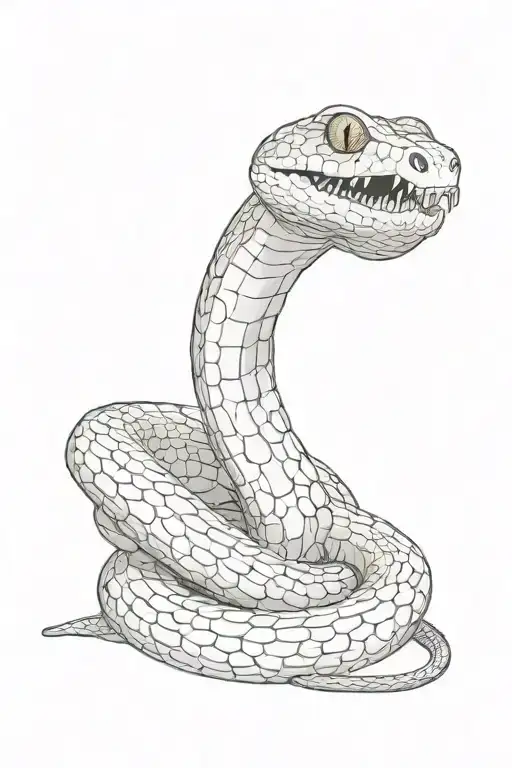 Full Body Snake With Open Mouth