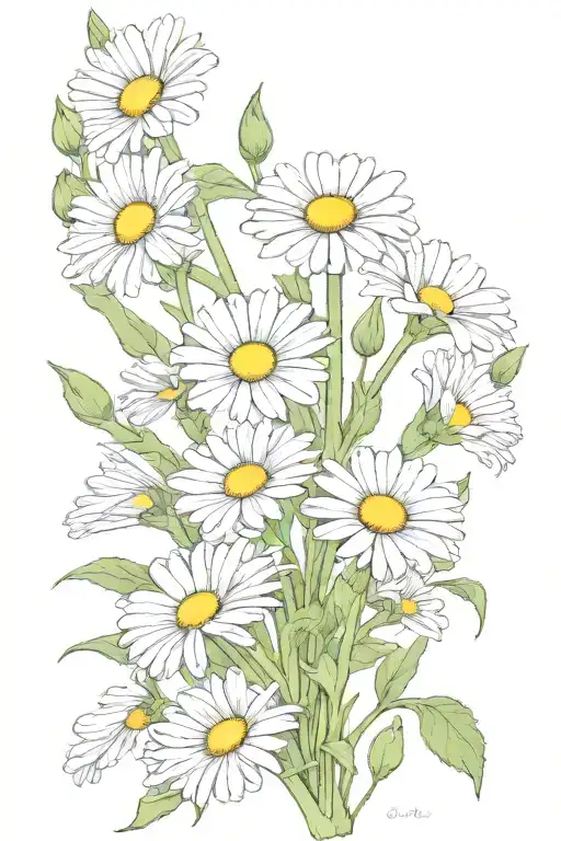 Daisy And Sweet Pea Intertwined