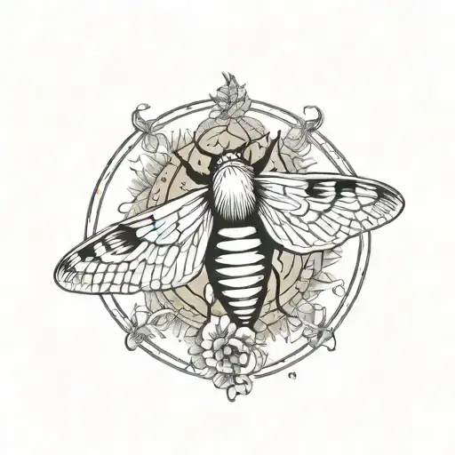 Death Moth In Circle Inside Representing Life