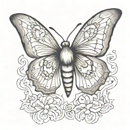 Moth Tattoo Design
