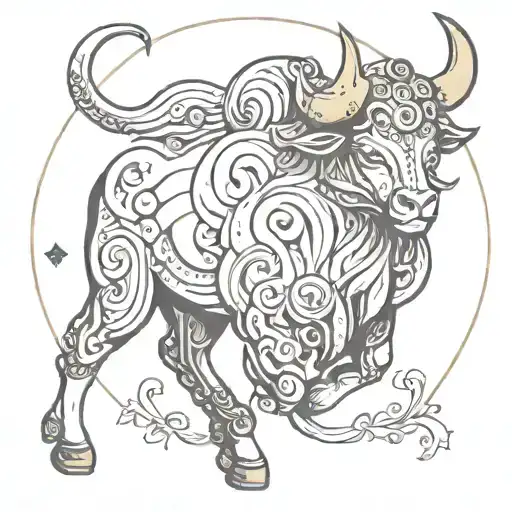 Taurus Zodiac Sign Incorporated Representing Strength
