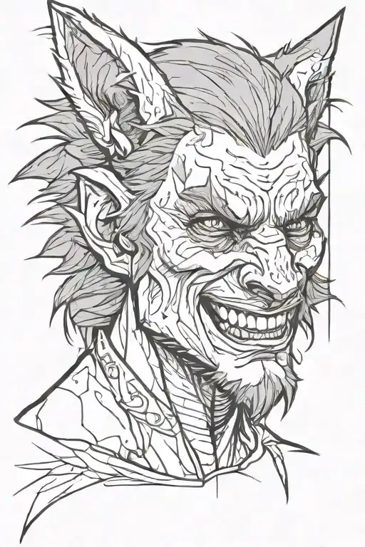 Portrait Of A Half-werewolf Warrior With A Grin