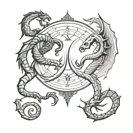 Union Of Sign Of Virgo And Scorpio Black And White