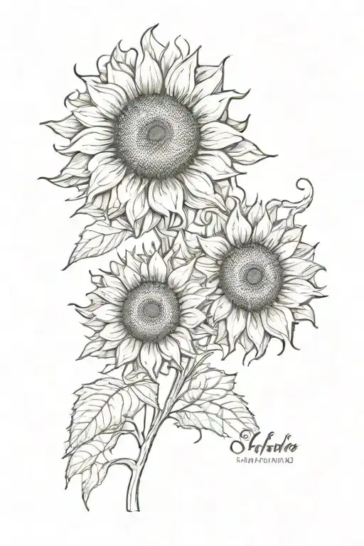 Sunflower With Name Intertwined