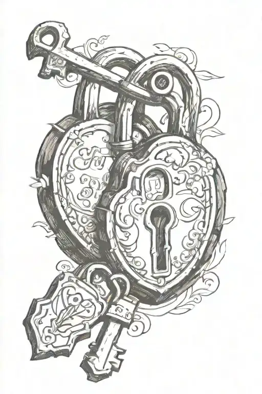 Lock And Key Name Written Inside Symbolizing Love