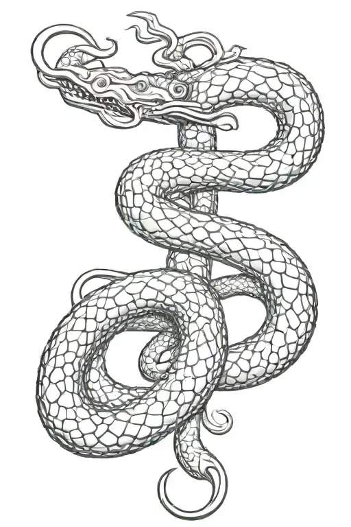 Shiva Trishul Snake Intertwined