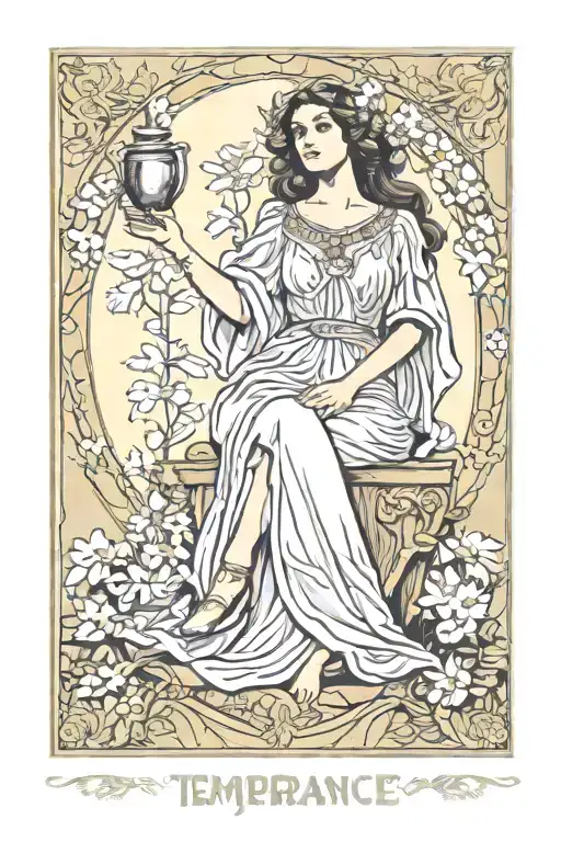 Temperance Tarot Card Featuring Beautiful Woman