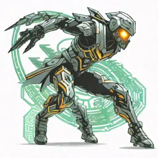 A Fierce Warrior Character From Freefire Games Battling In A Futuristic Cityscape