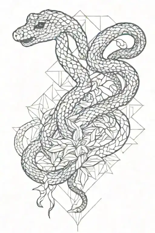 Snake Geometric Floral