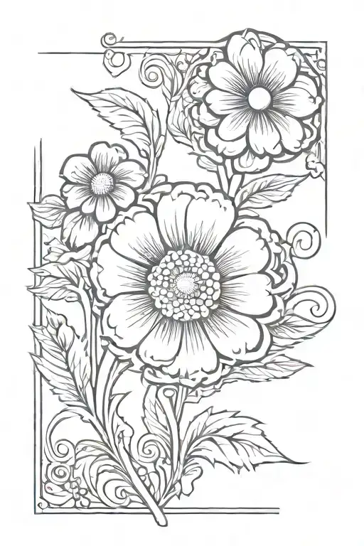 Flower And Semicolon Symbol